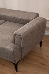 Corner sofa with sleeping function on the left Hamlet light brown