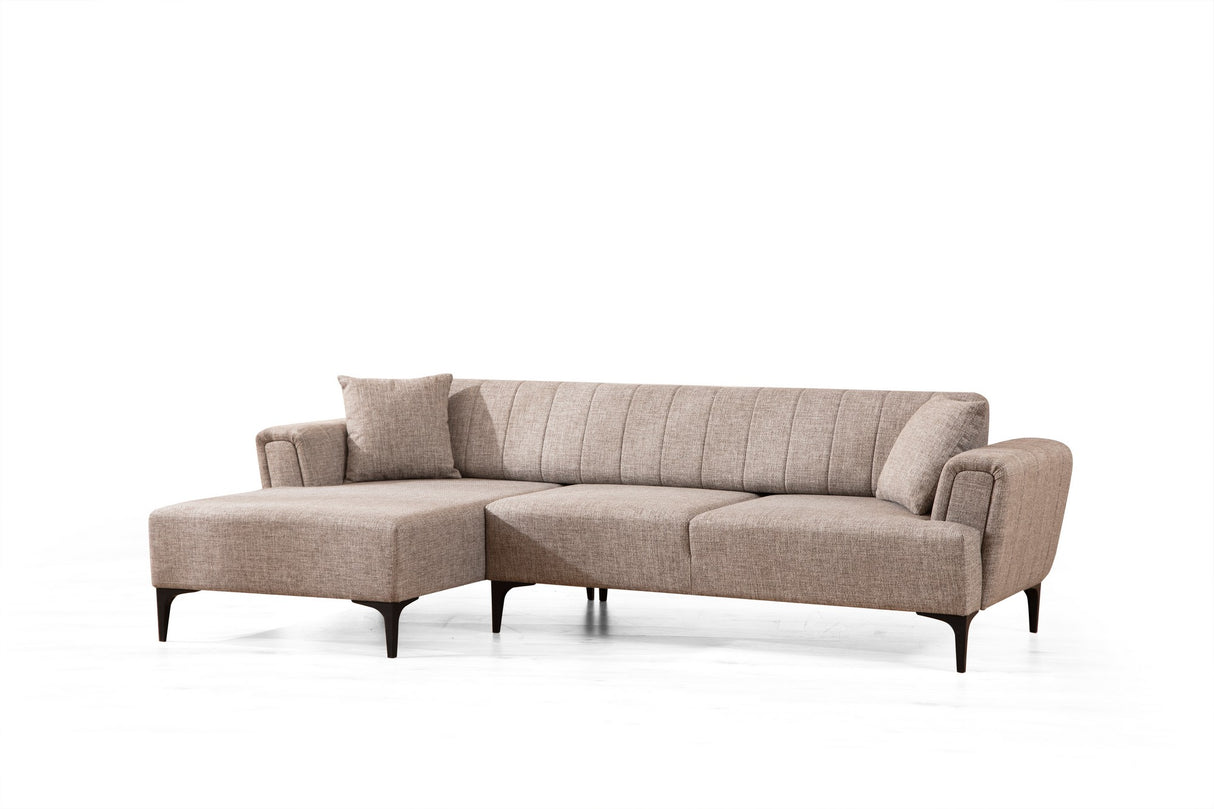 Corner sofa with sleeping function on the left Hamlet light brown