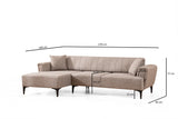 Corner sofa with sleeping function on the left Hamlet light brown