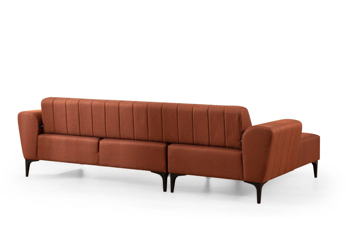 Corner sofa with sleeping function on the left Hamlet tile red