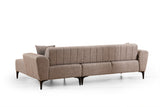 Corner sofa with sleeping function on the right Hamlet light brown