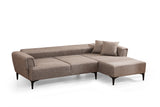 Corner sofa with sleeping function on the right Hamlet light brown