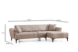 Corner sofa with sleeping function on the right Hamlet light brown