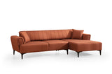 Corner sofa with sleeping function on the right Hamlet tile red