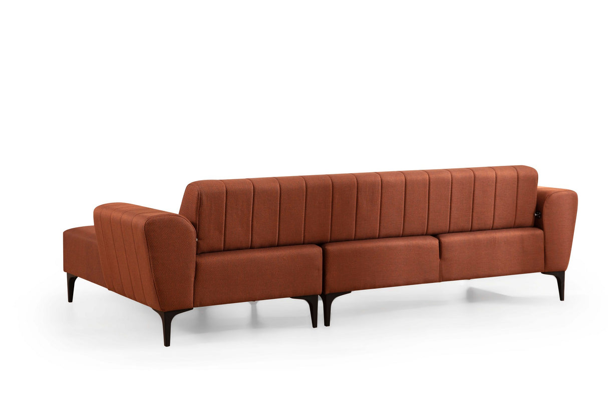 Corner sofa with sleeping function on the right Hamlet tile red