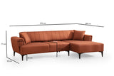 Corner sofa with sleeping function on the right Hamlet tile red