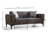 2-seater sofa horizon dark gray