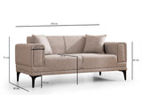 2-seater sofa horizon light brown