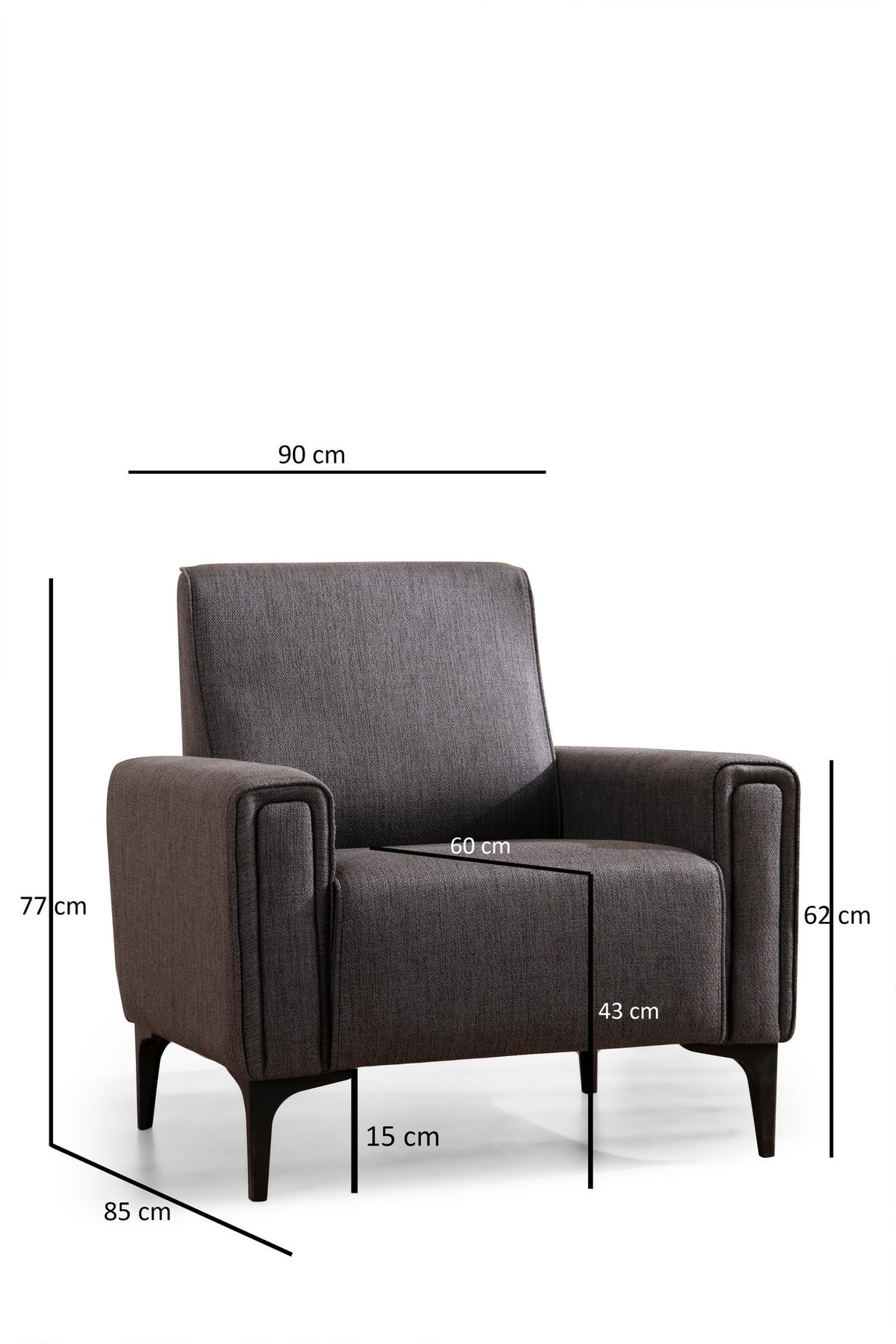 Armchair horizon dark gray