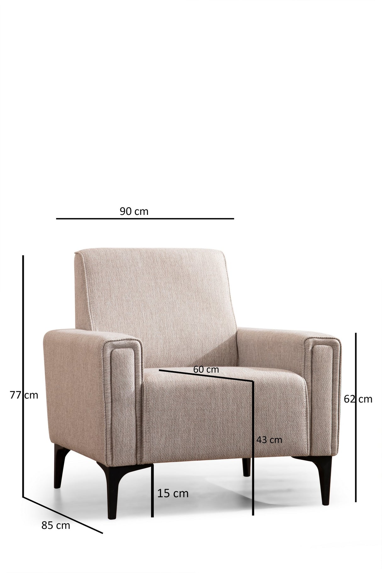 Armchair horizon light brown