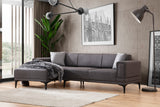 Corner sofa with sleeping function on the left horizon dark gray