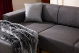 Corner sofa with sleeping function on the left horizon dark gray