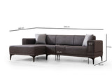 Corner sofa with sleeping function on the left horizon dark gray