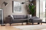 Corner sofa with sleeping function right horizon dark gray