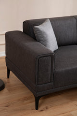 Corner sofa with sleeping function right horizon dark gray