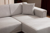 Corner sofa with sleeping function right horizon ecru