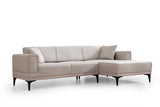 Corner sofa with sleeping function right horizon ecru