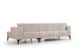 Corner sofa with sleeping function right horizon ecru