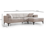 Corner sofa with sleeping function right horizon ecru