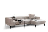 Corner sofa with sleeping function right horizon ecru