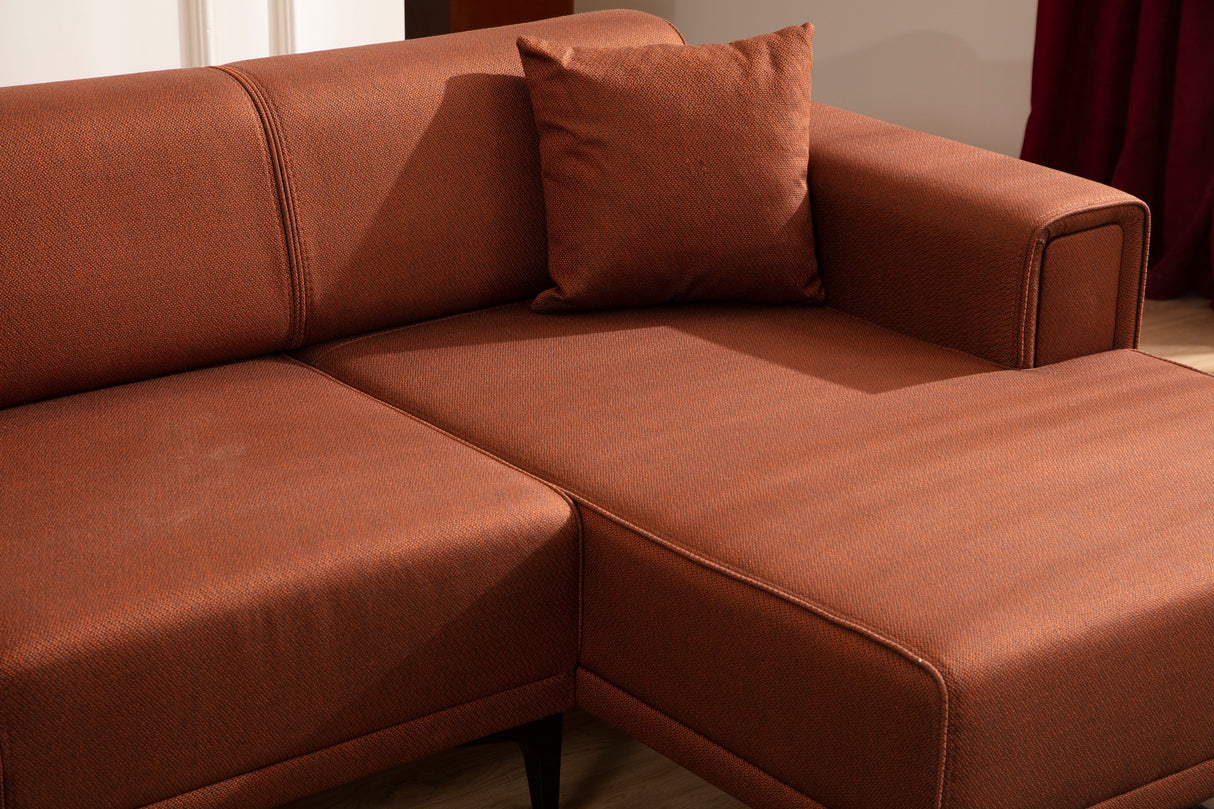 Corner sofa with sleeping function right horizon tile red