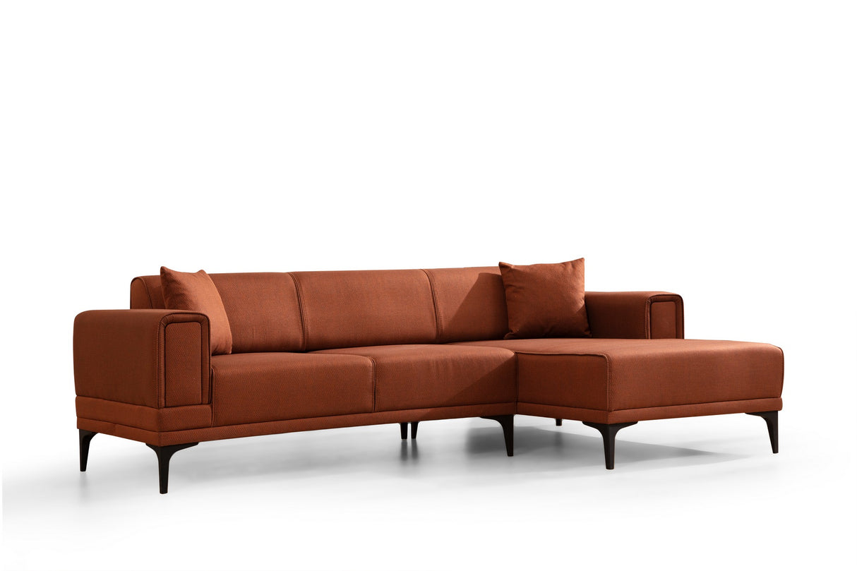 Corner sofa with sleeping function right horizon tile red