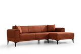 Corner sofa with sleeping function right horizon tile red