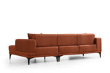 Corner sofa with sleeping function right horizon tile red