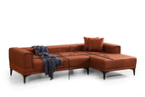 Corner sofa with sleeping function right horizon tile red