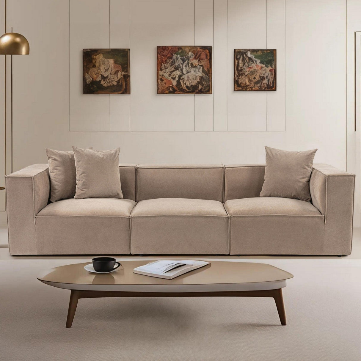 3-seater sofa sora cappucino