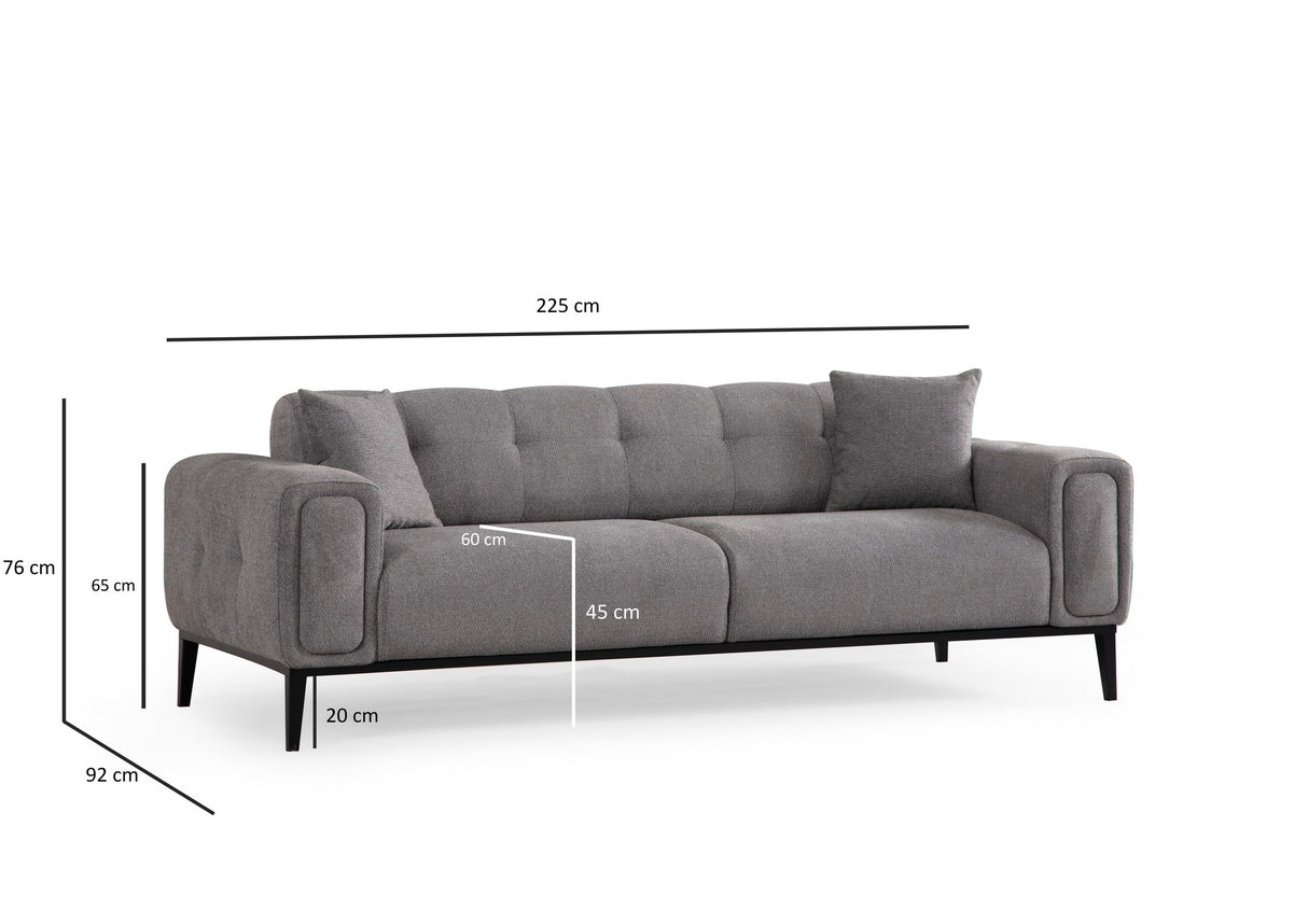 3-seater sofa bed Athena light gray