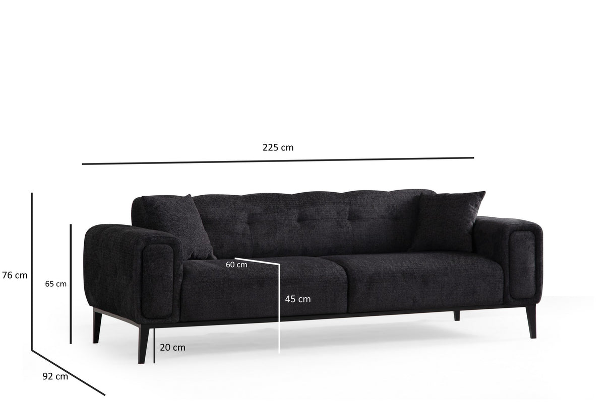 3-seater sofa bed Athena Black