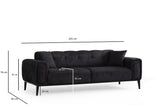 3-seater sofa bed Athena Black