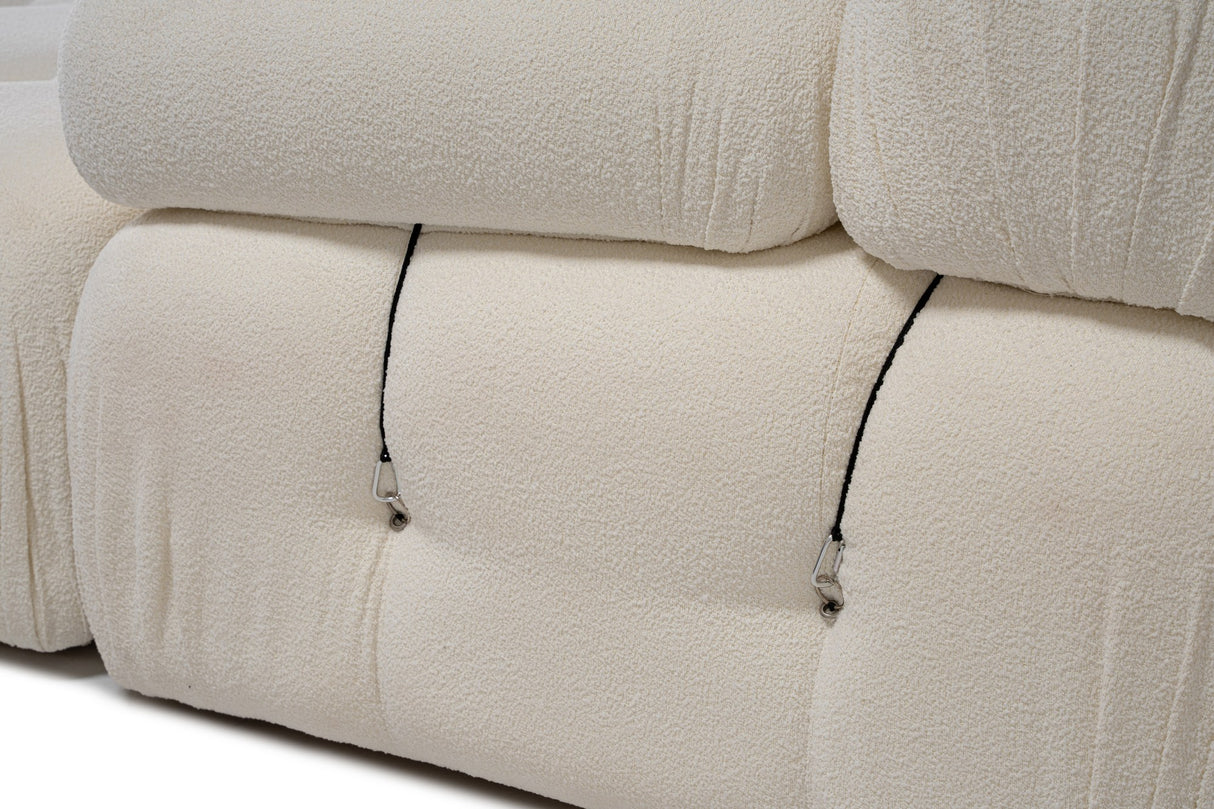 Modular Bank 3-seater Bubble Bouclé White