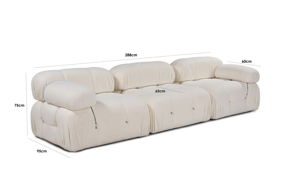 Modular Bank 3-seater Bubble Bouclé White