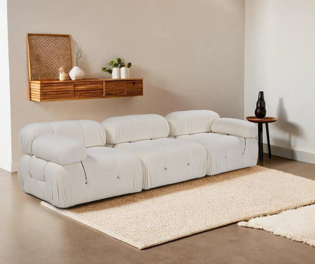 Modular Bank 3-seater Bubble Bouclé White