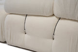 Modular Bank 3-seater with Hocker Bubble Bouclé White