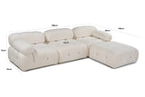 Modular Bank 3-seater with Hocker Bubble Bouclé White