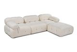 Modular Bank 3-seater with Hocker Bubble Bouclé White