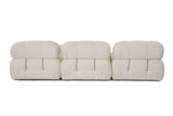 Modular Bank 3-seater with Hocker Bubble Bouclé White