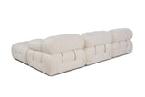 Modular Bank 3-seater with Hocker Bubble Bouclé White