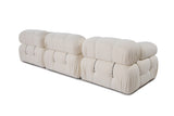 Modular Bank 3-seater with Hocker Bubble Bouclé White