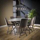 Oval dining table Hayden Industrial concrete look