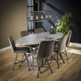 Oval dining table Hayden Industrial concrete look