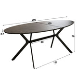 Oval dining table Hayden Industrial concrete look