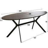 Oval dining table Hayden Industrial concrete look