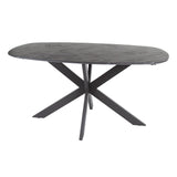 Dining table Mysha oval melamine black 150x90 cm 