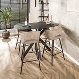 Danish Oval Dining Table Iris 140x80 cm Spindle Base Ceramic Look 