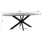 Dining table MySha Danish oval melamine 180 cm