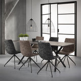 Oval dining table Hanna Concrete look 190x90 cm